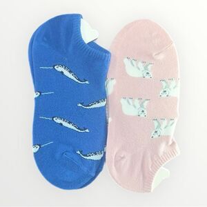 Two-Pack Women’s No-Show Socks - Polar Bear/Narwhal NWOT